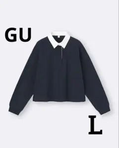 GU ＊ ネイビー 長袖ラガーシャツ