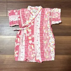 ★くろわっさんすべべ★甚平★花柄★うさぎ柄★ベビー★ロンパース80★