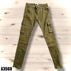 코텔락 A3560 카고 스타일 스키니 팬츠 사이즈 1 카키
