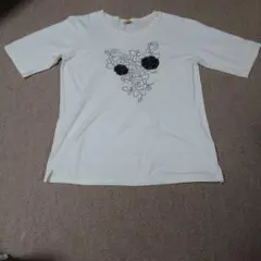 Royal Flower 半袖Tシャツ クリーム色