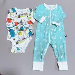 ムーミン柄ロンパース・カバーオールセット　62〜68サイズ