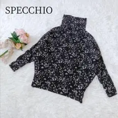 【SPECCHIO/スペッチオ】シャトルプリーツ　ハイネック　近年モデル　総柄