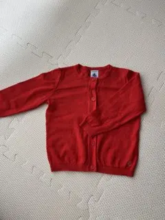 プチバトー　カーディガン　赤　80センチ
