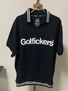 マスダゴルフ×Golfickersコラボ モックネックシャツ　Mサイズ　ブラック マスダゴルフ×Golfickersコラボ モックネックシャツ Mサイズ ブラック