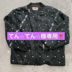 古着　ビジュー付きブラックキルティングボンバージャケット　y2k