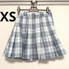 天使界隈 水色界隈 チェック柄 プリーツミニスカート ブルー XS