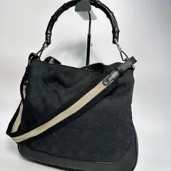 美品✨グッチ バンブー トートバッグ 2way ビジネス 肩掛け ブラック