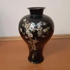 螺鈿細工 花瓶 花鳥