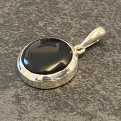 シルバー925 ブラックオニキス ファセットカット ドロップ ペンダント