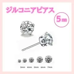 5mmダイヤ風 ピアス ジルコニア シンプル メンズ レディース 両耳6爪Eのサムネイル