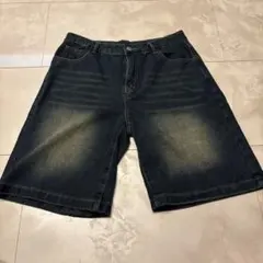 デニム バギーパンツ ハーフパンツ ワイドシルエット XL y2kのサムネイル