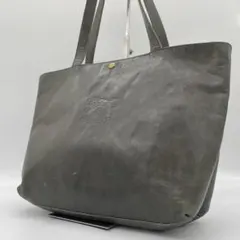 【美品】イルビゾンテ　トートバッグ　ハンドバッグ　カーキ　ロゴ型押し　A4可能