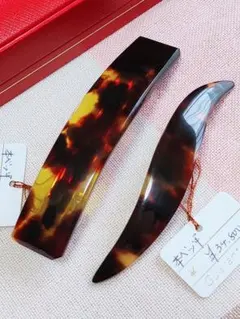 新作 未使用品 本鼈甲 ペア バレッタ 2点セット
