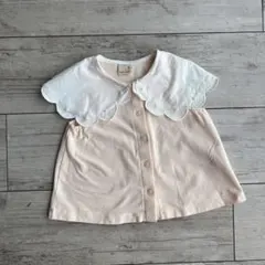 petit main パール付きスカラップ襟カットソー 80cm