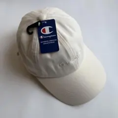 【新品タグ付】Champion キャップ アイボリーコットン 刺繍ロゴ