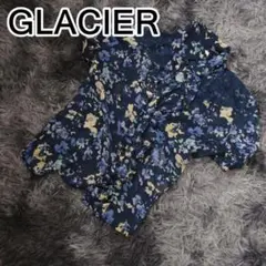 GLACIER ブラウス 花柄 レース レディース ネイビー L