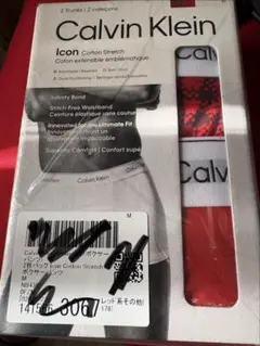 新品未使用未開封 Calvin Klein ボクサーパンツ M レッド マルチ