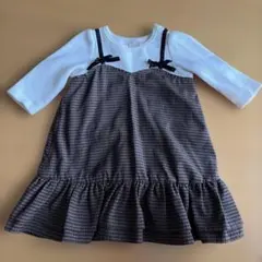 petit main チェック柄ワンピース 80
