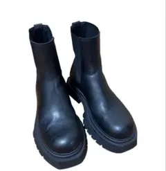 マリークワント MARY QUANT メタルデイジーサイドゴアブーツ ブラック