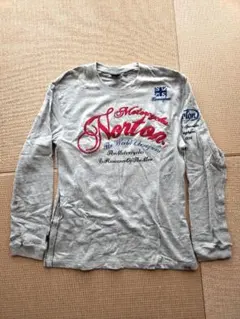 未使用　Norton 長袖Tシャツ グレー XL 刺繍ロゴ　XL