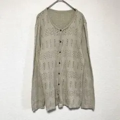 qq554 イーストボーイ/透かし編みニットカーディガン/春夏/リネンコットン他