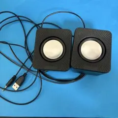 USB接続 キューブ型スピーカー 2個セット