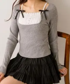 ドッキングニット グレー オリーブデオリーブ