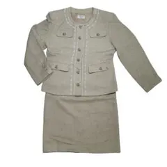 セットアップ　ジャケット　タイトスカート　ピンクベージュ【9A2】　日本製