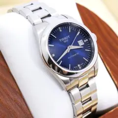 稼働 TISSOT 腕時計 自動巻き デイト 8Pダイヤ ブルー 裏スケ3751のサムネイル