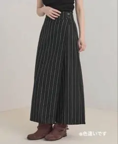 miette ウールライク ストライプ ハイウエスト ラップスカートのサムネイル
