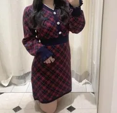 evelyn アーガイルニットOP