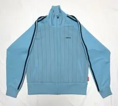 adidas アディダス トラックジャケット ストライプ ジャージ 水色 L