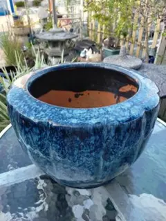 WILD HEAVEN XLサイズ 陶器 植木鉢 ターコイズブルー 貫入釉 - メルカリ