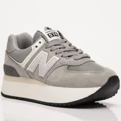 New Balance 574 グレー 厚底スニーカー