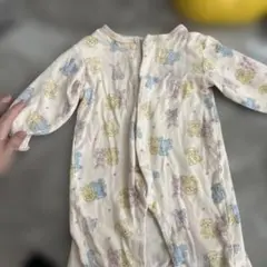 クマとウサギのプリントロンパース 80cm