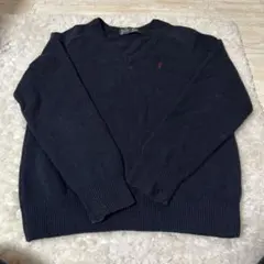 値下げしました！EAST BOY ネイビーVネックセーター　11号