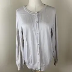 【CINEMACLUB】ライトグレー ボタン付きカーディガン サイズLL