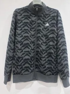 adidasアディダス総柄ジャージ160ジップアップブルゾンジャンパー