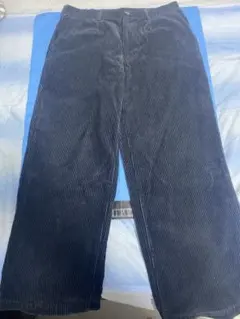 GU コーデュロイ ワイドパンツ　ブラック　Mサイズ