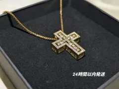 人気 ゴールド 金 十字架 メッキクロス ジルコニア ネックレス アクセサリー