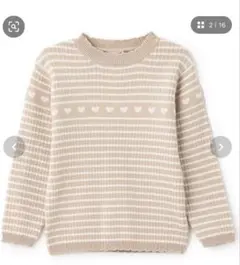 petit main ハートリブニット