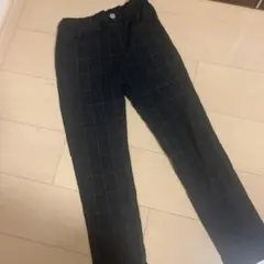 THE SHOP TK チェック柄 ブラックパンツ 140