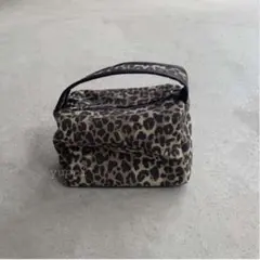 スクエア ボックス ショルダーバック おしゃれ 豹柄 ヒョウ柄 茶色 綺麗 美品