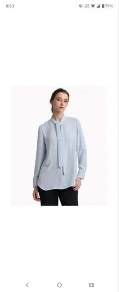 theory luxe 2Way ボウタイブラウス Jens ライトブルー 38 - メルカリ
