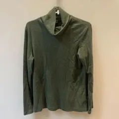 グリーン タートルネック 長袖Tシャツ Mサイズ