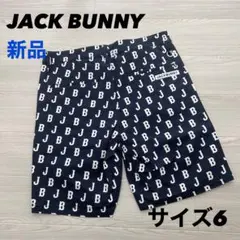 新品　ジャックバニー　ハーフパンツ　総柄　ネイビー　ストレッチ　サイズ6のサムネイル