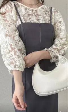 新品未使用 Ada. ロングスリットキャミワンピース L グレー