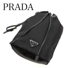 PRADA 巾着ポーチ ナイロン ブラック トライアングルロゴ　現行　RFIDのサムネイル