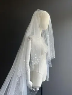 【広幅】キラキラスパンコール ビッグシルエットロングベール(70+300cm)