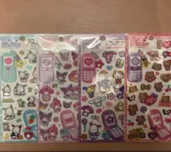 平成はっぴーフォンシール　サンリオ　日焼けキティ　ウサハナ　クロミ　ポチャッコ